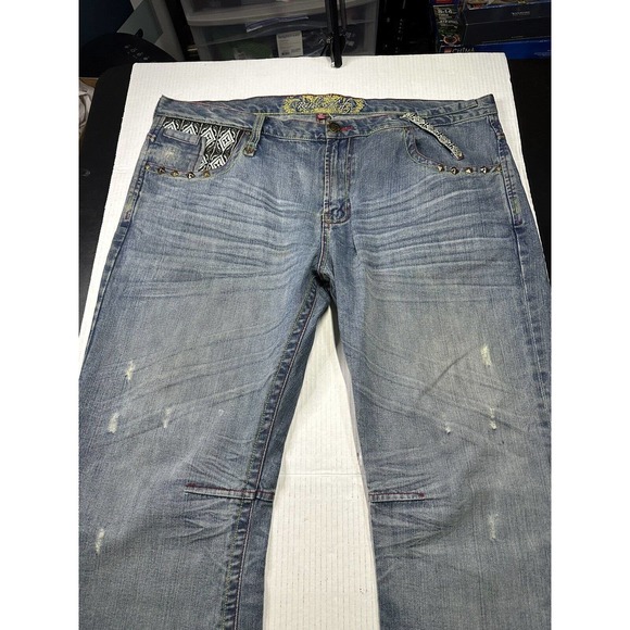 Ruthless Art Embroidered black mens Jeans Size 42 - Picture 1 of 16